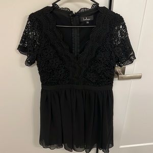 Black Lulu’s lace dress.